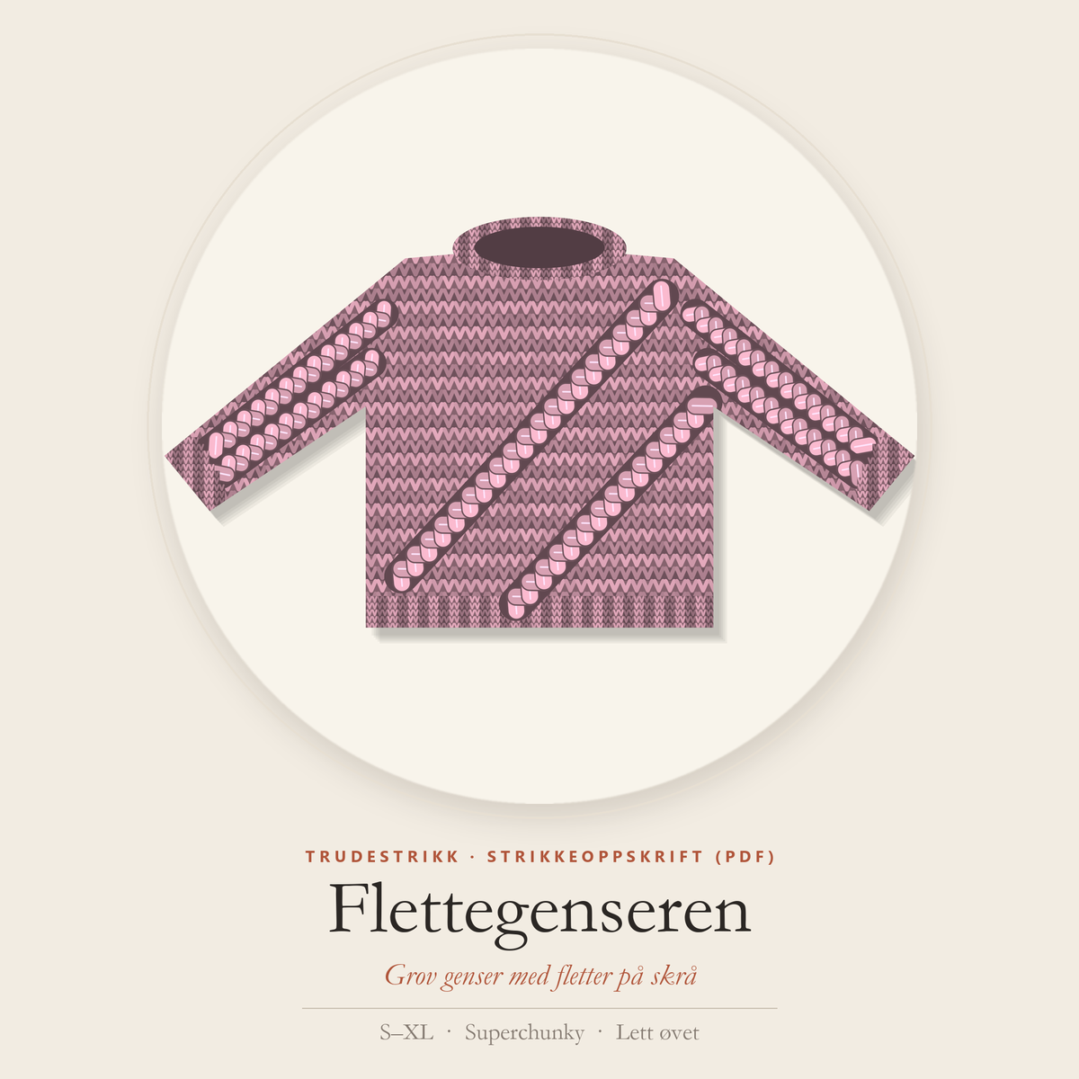 Flettegenseren – strikkeoppskrift (PDF)