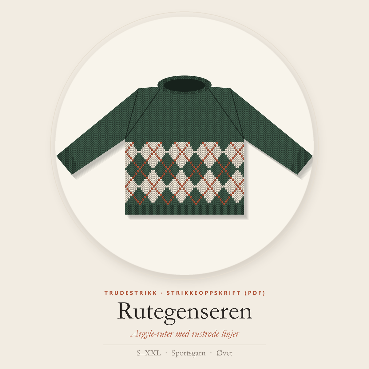 Rutegenseren – strikkeoppskrift (PDF)