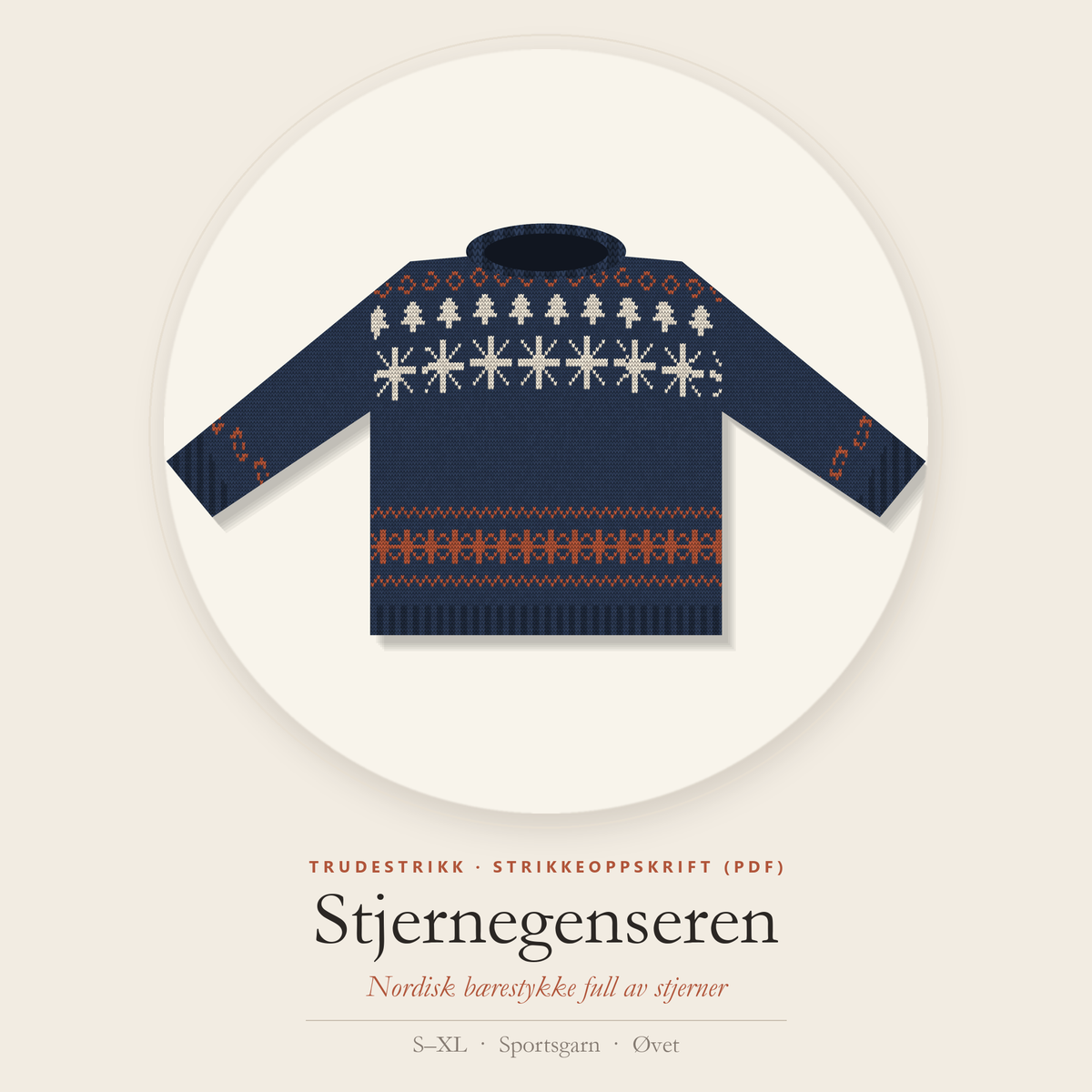 Stjernegenseren – strikkeoppskrift (PDF)