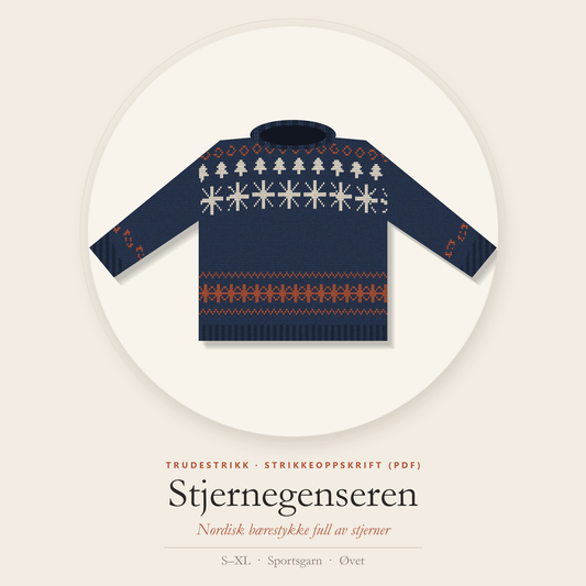 Stjernegenseren – strikkeoppskrift (PDF)